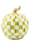 Mackenzie-childs Mackenzie Childs Moss Check Large Pumpkin In Green