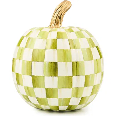 Mackenzie-childs Mackenzie Childs Moss Check Small Pumpkin In Green