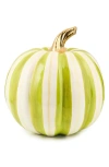 Mackenzie-childs Mackenzie Childs Moss Stripe Medium Pumpkin In Green