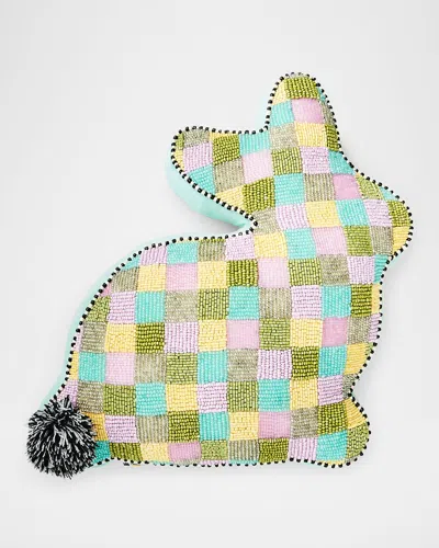 Mackenzie-childs Multi-check Bunny Shaped Throw Pillow