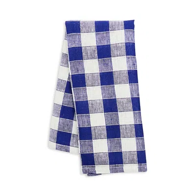 Mackenzie-childs Navy Check Linen Dish Towel In Blue