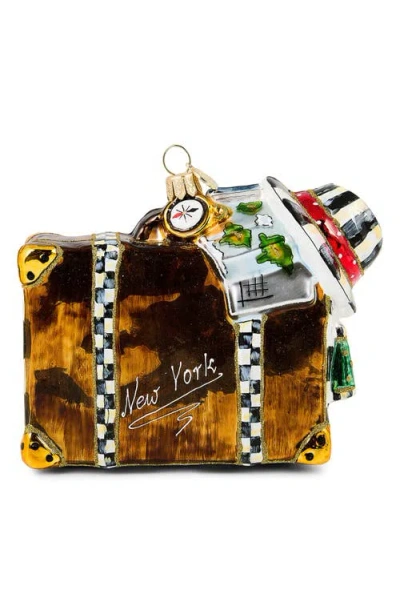 Mackenzie-childs Mackenzie Childs New York Suitcase Glass Ornament In Multi