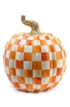 Mackenzie-childs Mackenzie Childs Orange Check Large Pumpkin In Orange