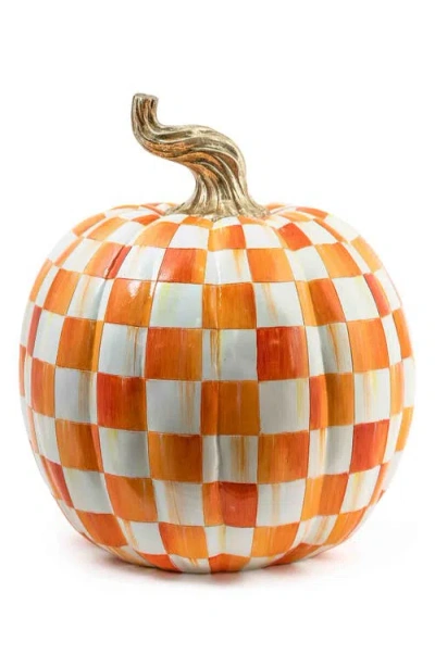 Mackenzie-childs Mackenzie Childs Orange Check Large Pumpkin