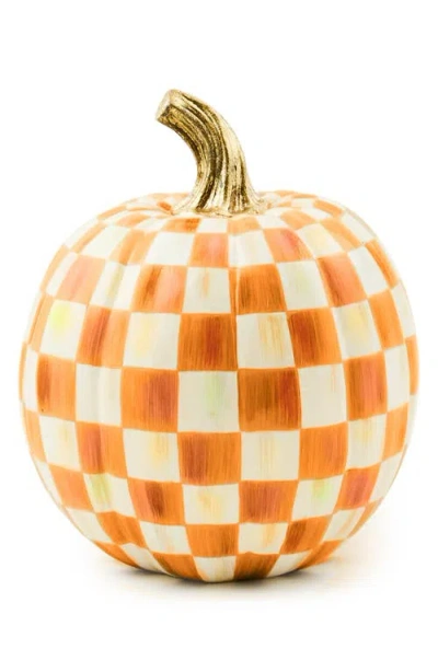 Mackenzie-childs Mackenzie Childs Orange Check Small Pumpkin