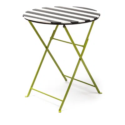 Mackenzie-childs Outdoor Black White Metal Bistro Table In Black/white