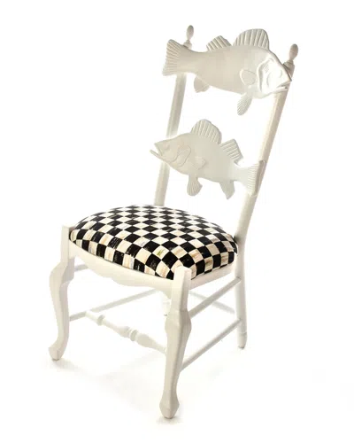 Mackenzie-childs Outdoor Courtly Check Fish Chair In Black/white