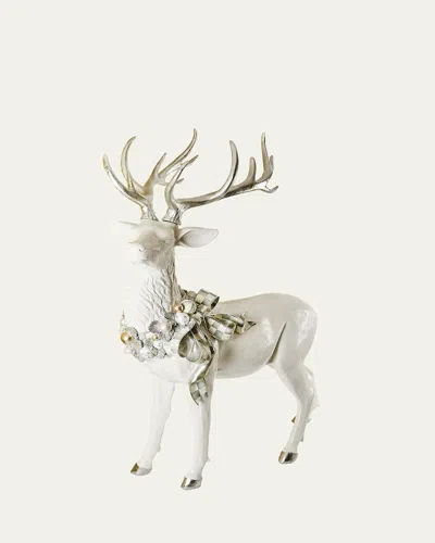 Mackenzie-childs Palace Standing Deer Holiday Decor In White