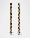 Mackenzie-childs Pastel Check Dinner Candles, Set Of 2