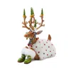 Mackenzie-childs Patience Brewster Dash Away Sitting Blitzen Reindeer Figure In White