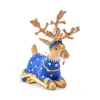 Mackenzie-childs Patience Brewster Dash Away Sitting Comet Reindeer Figure In Multi