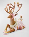 Mackenzie-childs Patience Brewster Dash Away Sitting Cupid Reindeer Christmas Figure