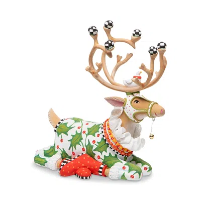 Mackenzie-childs Patience Brewster Dash Away Sitting Vixen Reindeer Figure In Multi