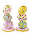 Mackenzie-childs Patience Brewster Egg Candle Holders, Set Of 2 In Multi