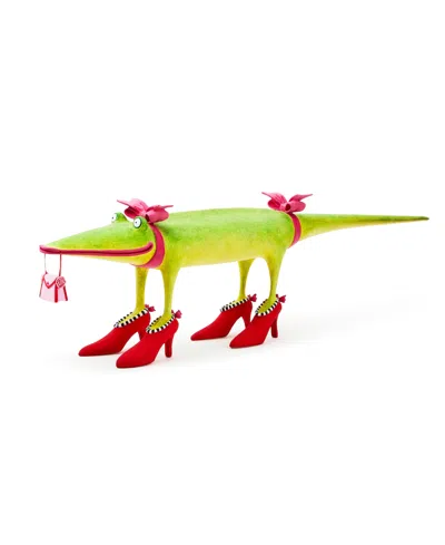 Mackenzie-childs Patience Brewster Gloria Alligator Goes Shopping Figure In Multi