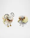 Mackenzie-childs Patience Brewster Lydia & Liam Lamb Figures, Set Of 2