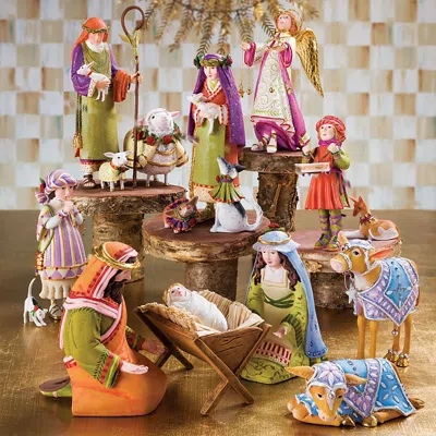 MACKENZIE-CHILDS MACKENZIE-CHILDS PATIENCE BREWSTER NATIVITY CALF FIGURES, SET OF 2