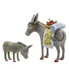 Mackenzie-childs Patience Brewster Nativity Mother & Baby Donkey Figures, Set Of 2 In Gray