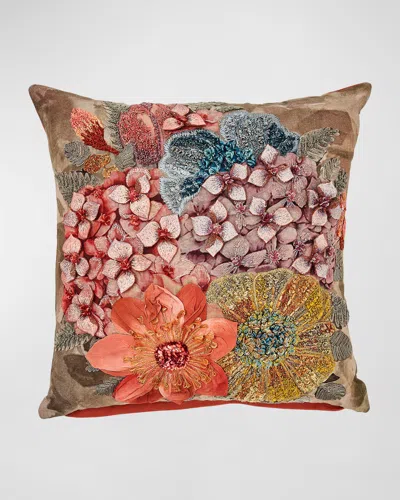 Mackenzie-childs Patience Brewster Petal Palette Floral Throw Pillow, 19" Square In Multi