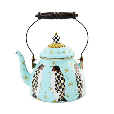 MACKENZIE-CHILDS MACKENZIE-CHILDS PENGUIN PARADE 2 QUART TEA KETTLE