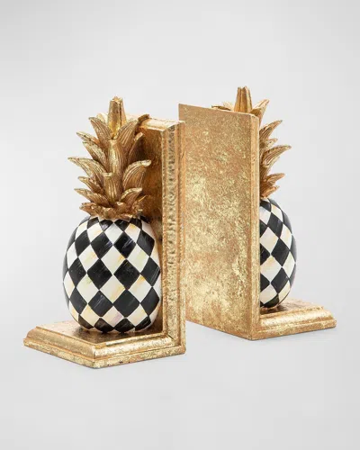 Mackenzie-childs Pineapple Bookends In Gray