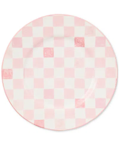 MACKENZIE-CHILDS PINK CHECK DINNER PLATE