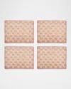 Mackenzie-childs Pink Check Sinamay Placemats, Set Of 4 In Pink