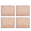 Mackenzie-childs Pink Check Sinamay Placemats, Set Of 4 In Pink