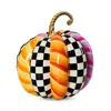 Mackenzie-childs Plum & Orange Patchwork Extra Large Pumpkin In Multi