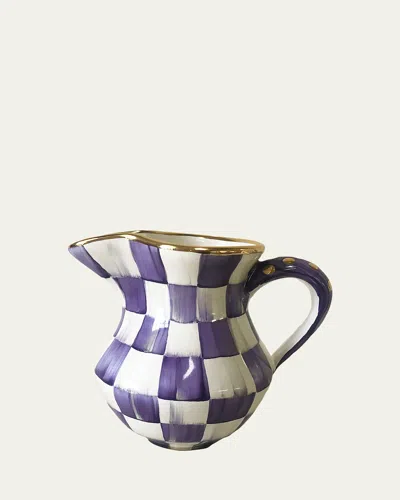 Mackenzie-childs Plum Check Ceramic Creamer In Multi