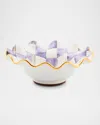 Mackenzie-childs Plum Check Fluted Ceramic Breakfast Bowl