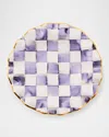 Mackenzie-childs Plum Check Fluted Ceramic Dessert Plate