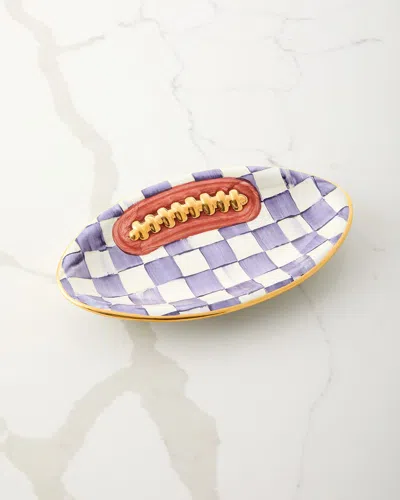 Mackenzie-childs Plum Check Football Plate In Purple