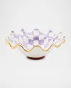 Mackenzie-childs Plum Check Medium Ceramic Fluted Serving Bowl