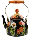 Mackenzie-childs Poppy Enameled 2-quart Tea Kettle In Black
