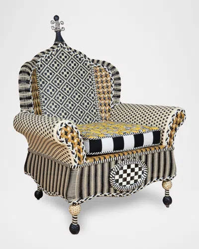 Mackenzie-childs Queen Bee Courtyard Outdoor Wing Chair In Animal Print