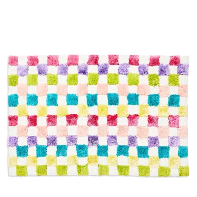 Mackenzie-childs Rainbow Check Bath Rug In Multi