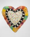 Mackenzie-childs Rainbow Heart Embroidered Decorative Pillow