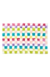 Mackenzie-childs Mackenzie Childs Rainbow Micro Check Cotton Blend Bath Rug In Multi