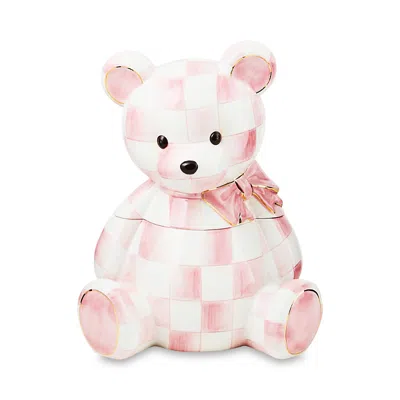 Mackenzie-childs Rosy Bear Cookie Jar In Pink