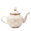 Mackenzie-childs Rosy Check Enamel Teapot, 4 Cup