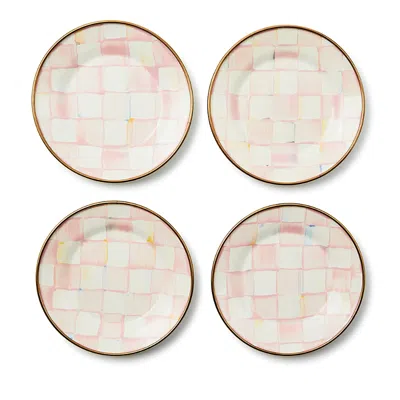 MACKENZIE-CHILDS MACKENZIE-CHILDS ROSY CHECK APPETIZER PLATES, SET OF 4