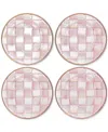 Mackenzie-childs Rosy Check Appetizer Plates, Set Of 4 In No Color