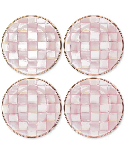 Mackenzie-childs Rosy Check Appetizer Plates, Set Of 4 In No Color