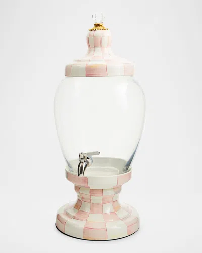 Mackenzie-childs Rosy Check Beverage Hostess In Transparent