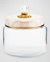 Mackenzie-childs Mocha Check Medium Kitchen Canister In Neutral