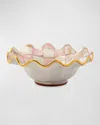 Mackenzie-childs Rosy Check Ceramic Fluted Breakfast Bowl