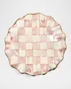 Mackenzie-childs Rosy Check Ceramic Fluted Dessert Plate