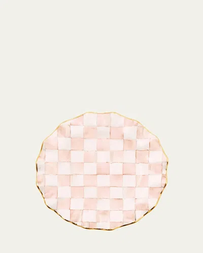 Mackenzie-childs Rosy Check Ceramic Fluted Dinner Plate In Pink
