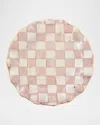 Mackenzie-childs Rosy Check Ceramic Fluted Dinner Plate